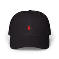 Ghoul Friend Embroidered Dad Cap — Red Handprint Baseball Hat