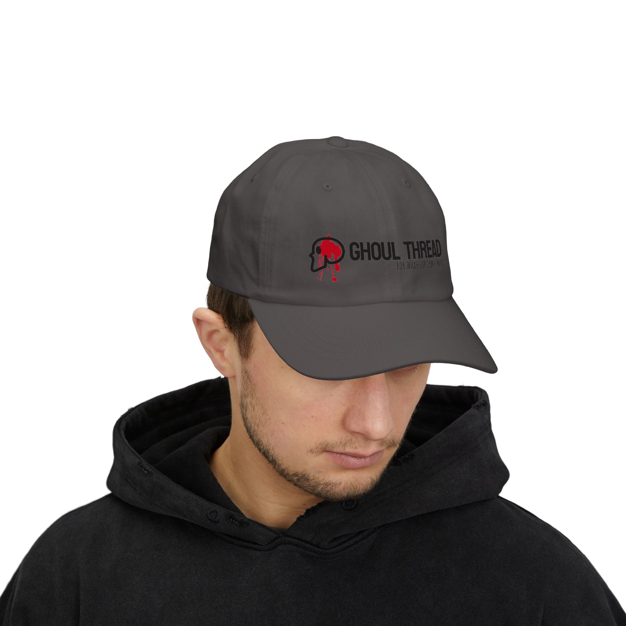 Ghoul Thread Embroidered 'Blood Logo' Dad Cap — Rugged Urban Baseball Hat