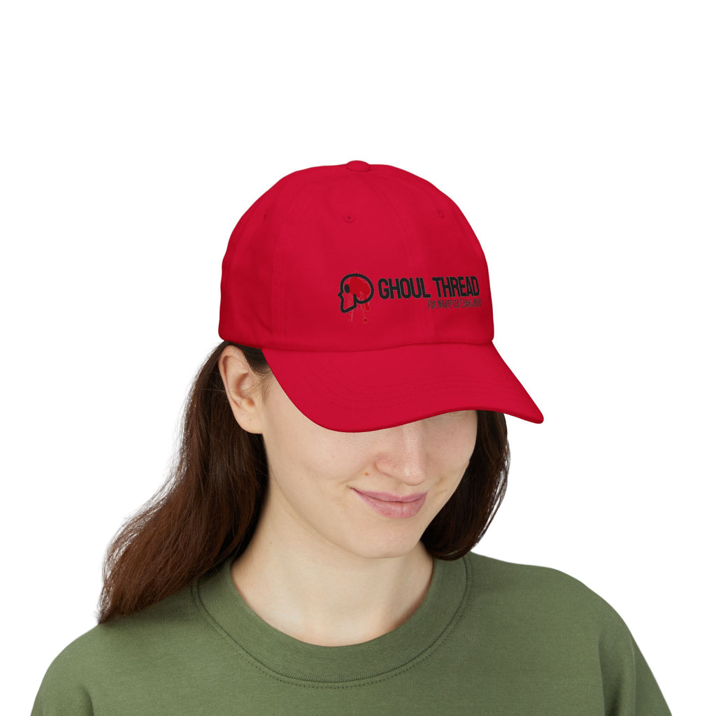 Ghoul Thread Embroidered 'Blood Logo' Dad Cap — Rugged Urban Baseball Hat