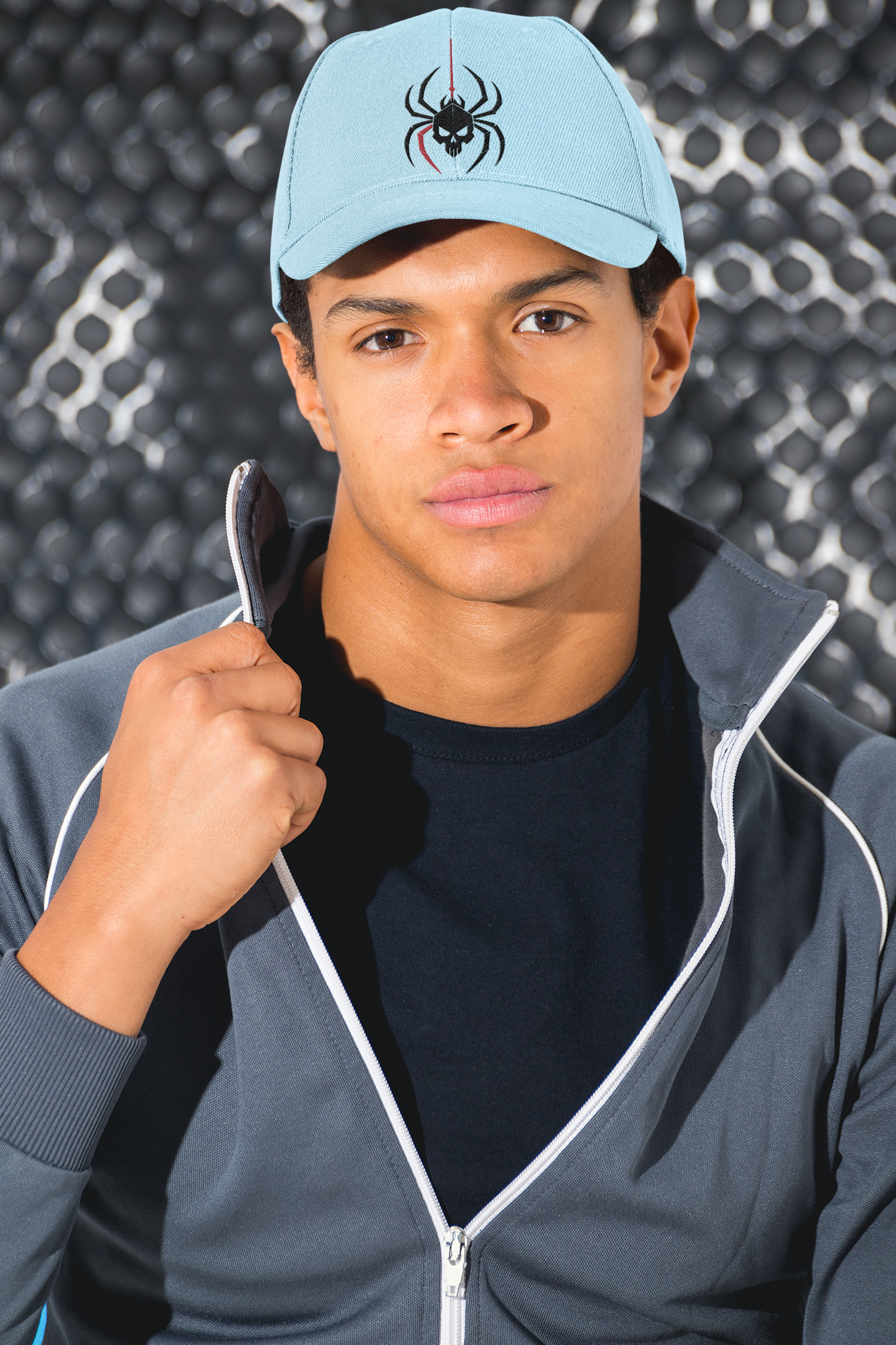 Ghoul Thread Spider Skull Dad Cap — Minimal Gothic Embroidered Baseball Hat