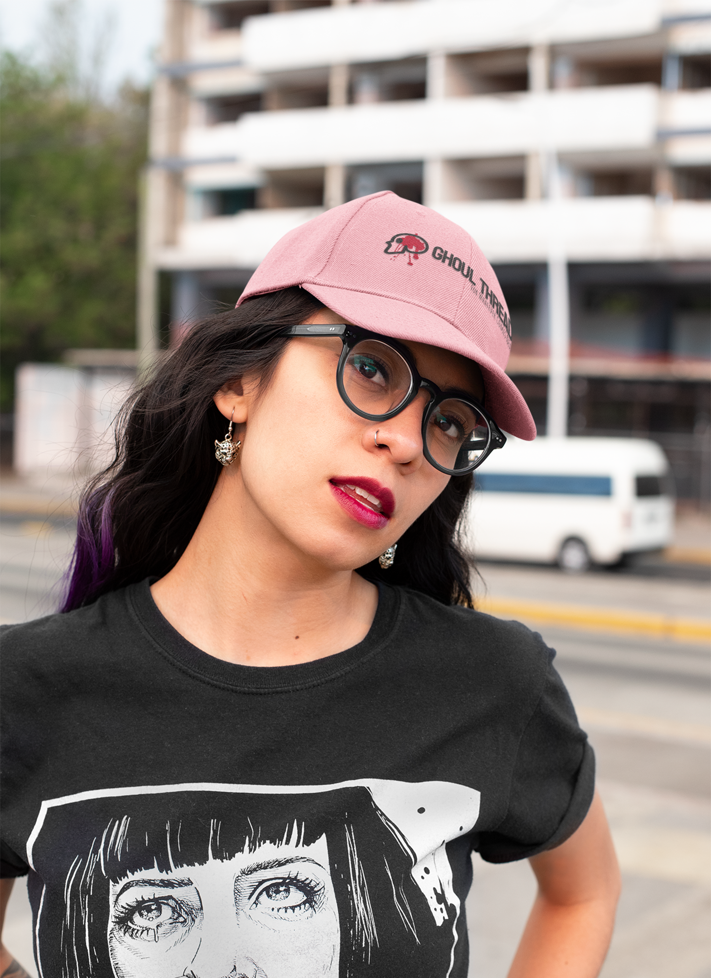 Ghoul Thread Embroidered 'Blood Logo' Dad Cap — Rugged Urban Baseball Hat