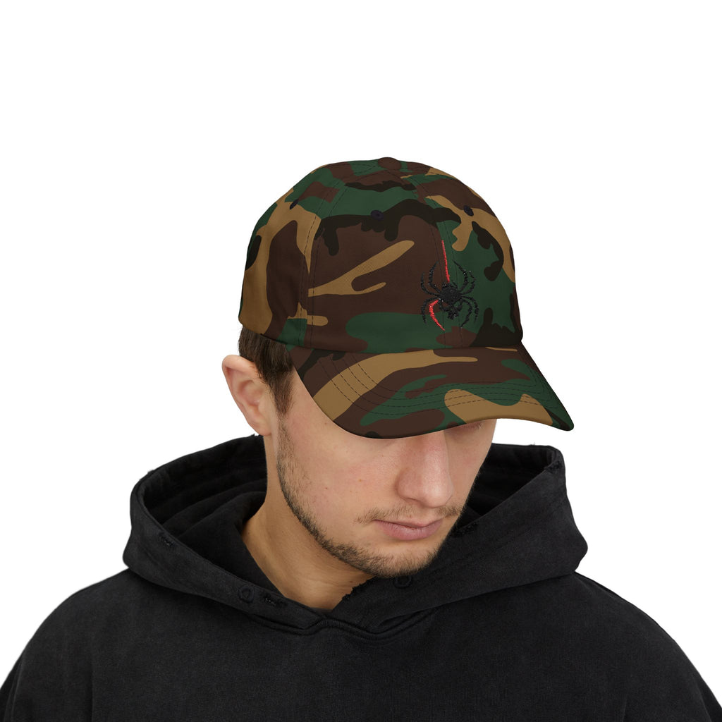 Ghoul Thread Spider Skull Dad Cap — Minimal Gothic Embroidered Baseball Hat